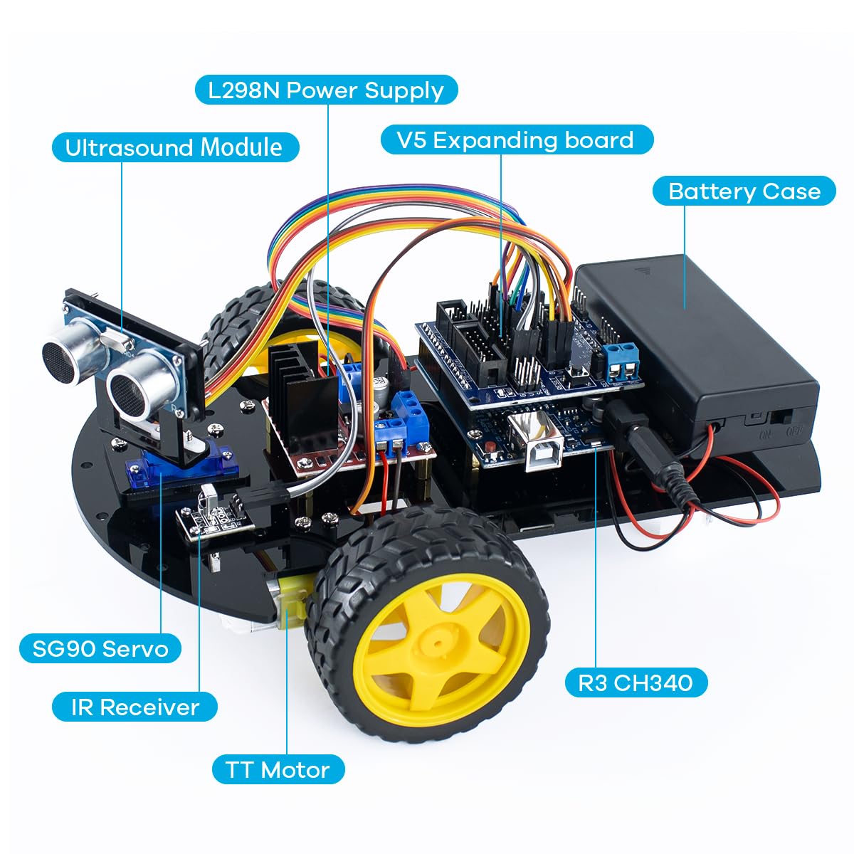 Amazon.com: LAFVIN 2WD Smart Robot Car Kit with R3 Board